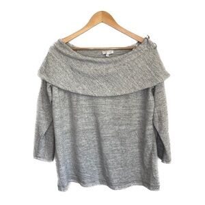 T by‎ Talbots Pull Over Grey Cowl Neck Sweatshirt Sweater Size 1XP Petite
